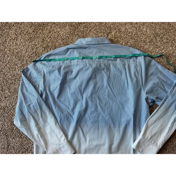 Tommy Bahama Long Sleeve button up; Fading blue pin stripes size XL, PIMA Cotton - Picture 6 of 12